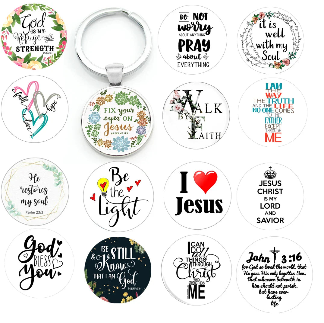 Keychain With Printed Bible Quote
