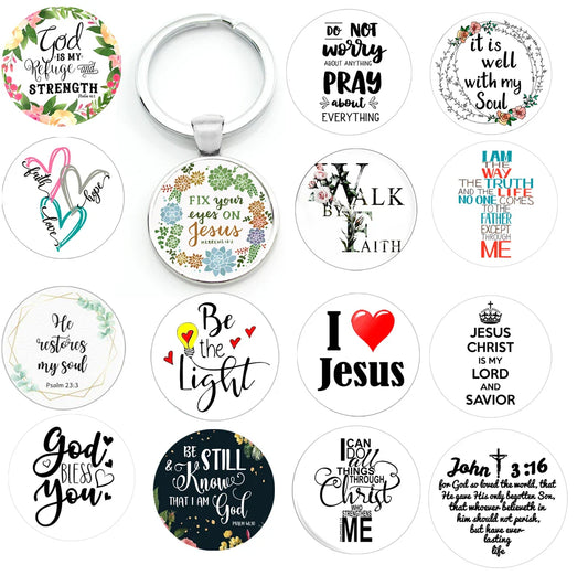 Keychain With Printed Bible Quote