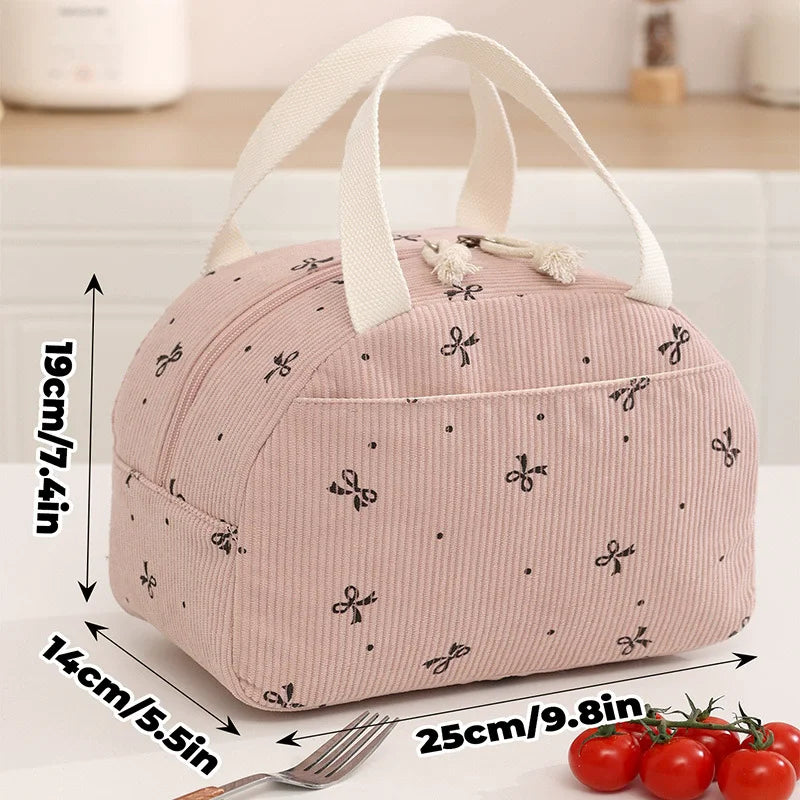 Corduroy Thermal Insulation Lunch Box