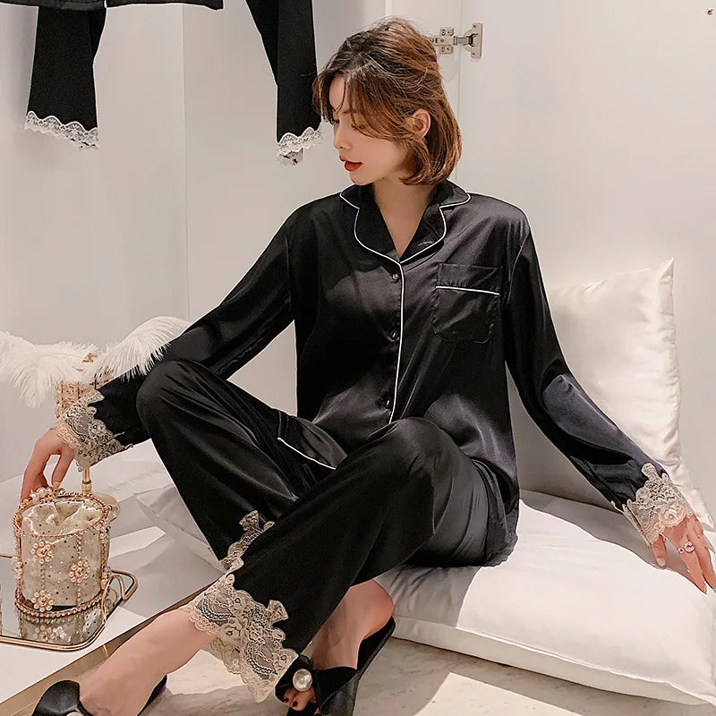 Satin Pajamas Set - MONLANE