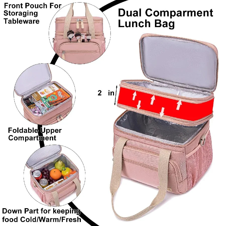 Insulated  Dual Compartment Lunch Box