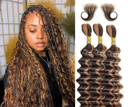 Deep Wave Bulk Human Hair for Braiding