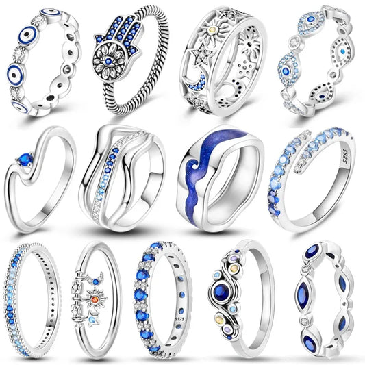 Sterling Silver Sun Star Moon Ring