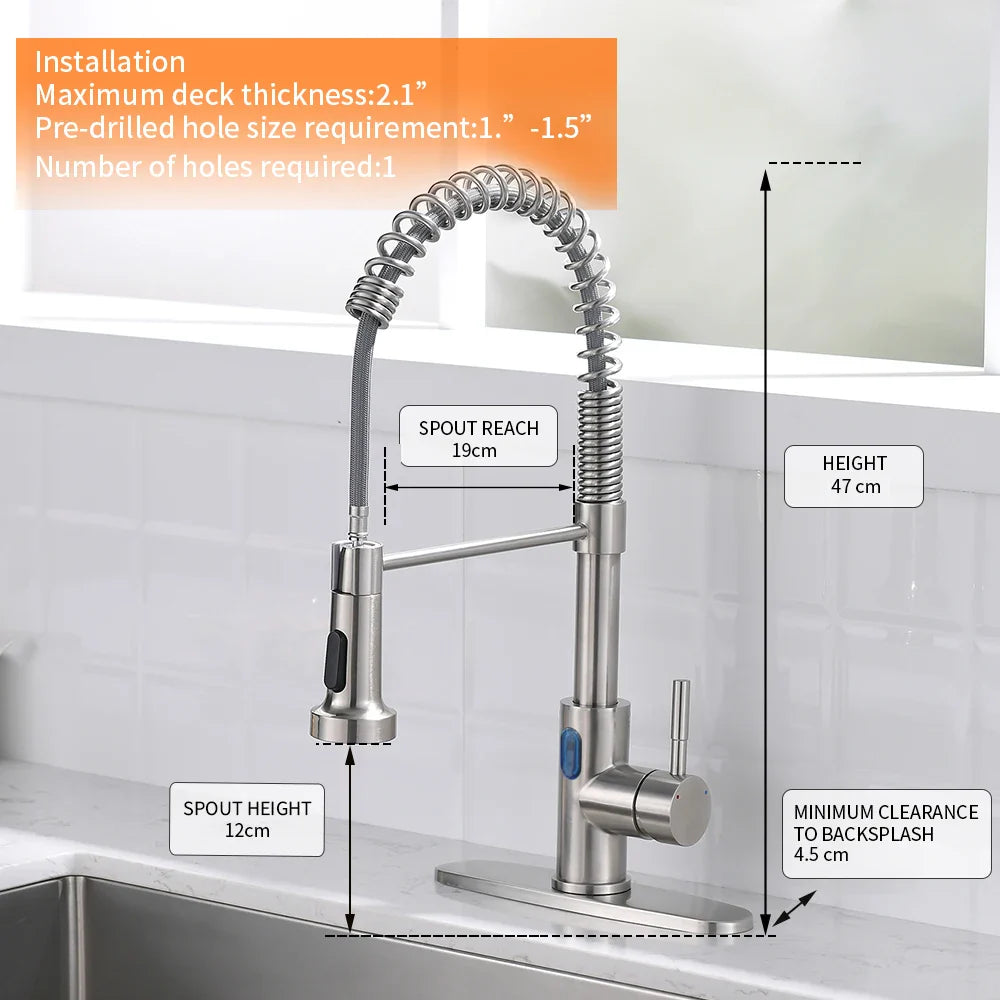 Touchless LED Light Kitchen Sink Faucet - MONLANE