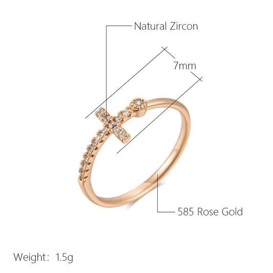 Rose Gold Faith Cross Ring