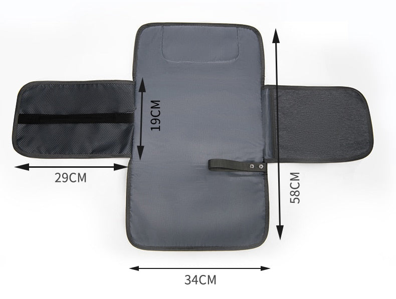 Portable Diaper Changing Pad Portable Baby Changing Pad with Pockets Waterproof Travel Diaper Changing Station Kit Baby Gifts - MONLANE