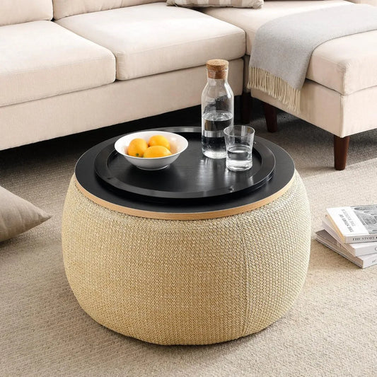 Modern Round Storage Ottoman