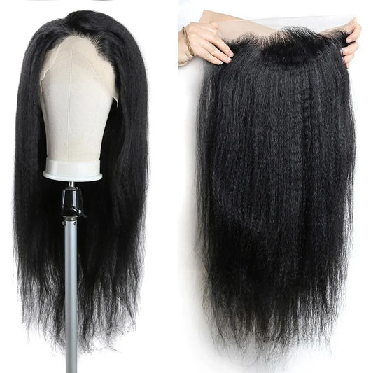 Lace Front Yaki Straight Human Hair