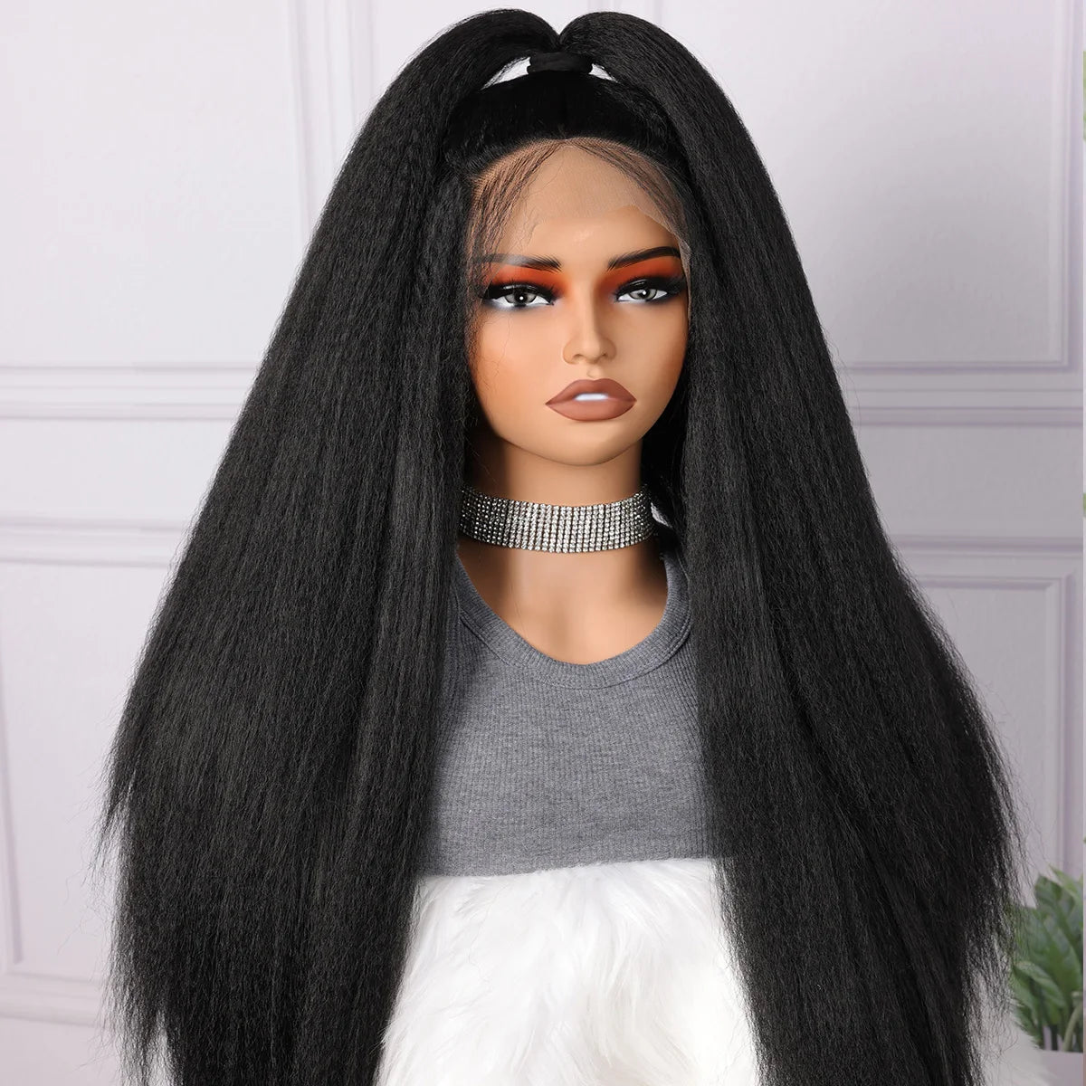 Soft Yaki Preplucked Glueless Kinky Lace Front