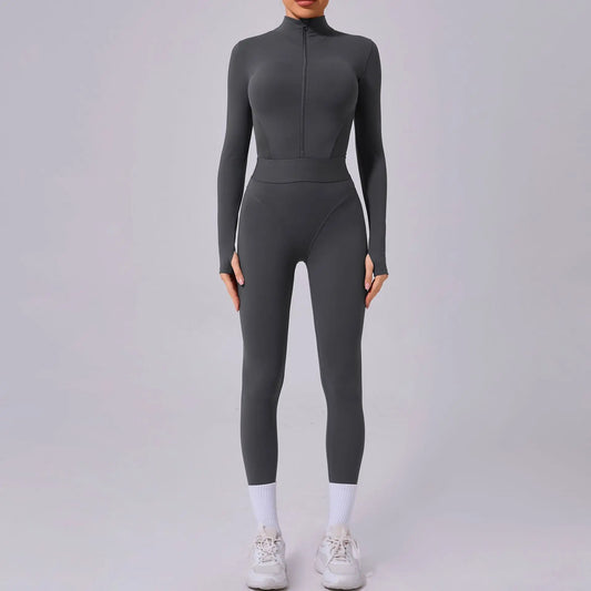 Half Zip Yoga Jumpsuit