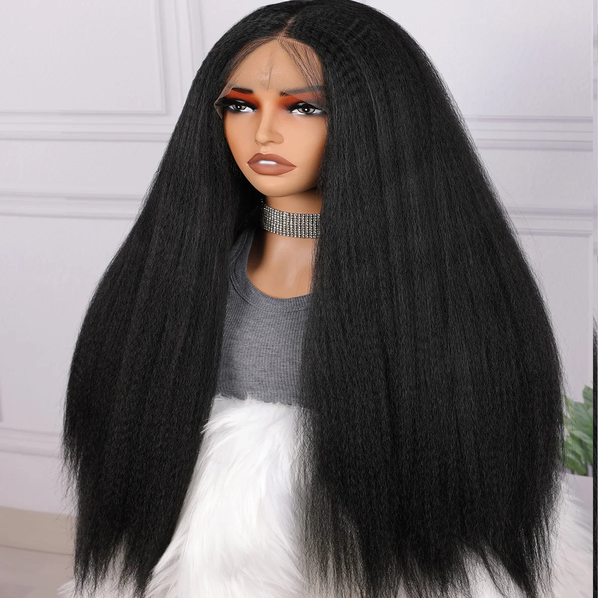 Soft Yaki Preplucked Glueless Kinky Lace Front