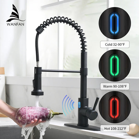 Touchless LED Light Kitchen Sink Faucet - MONLANE