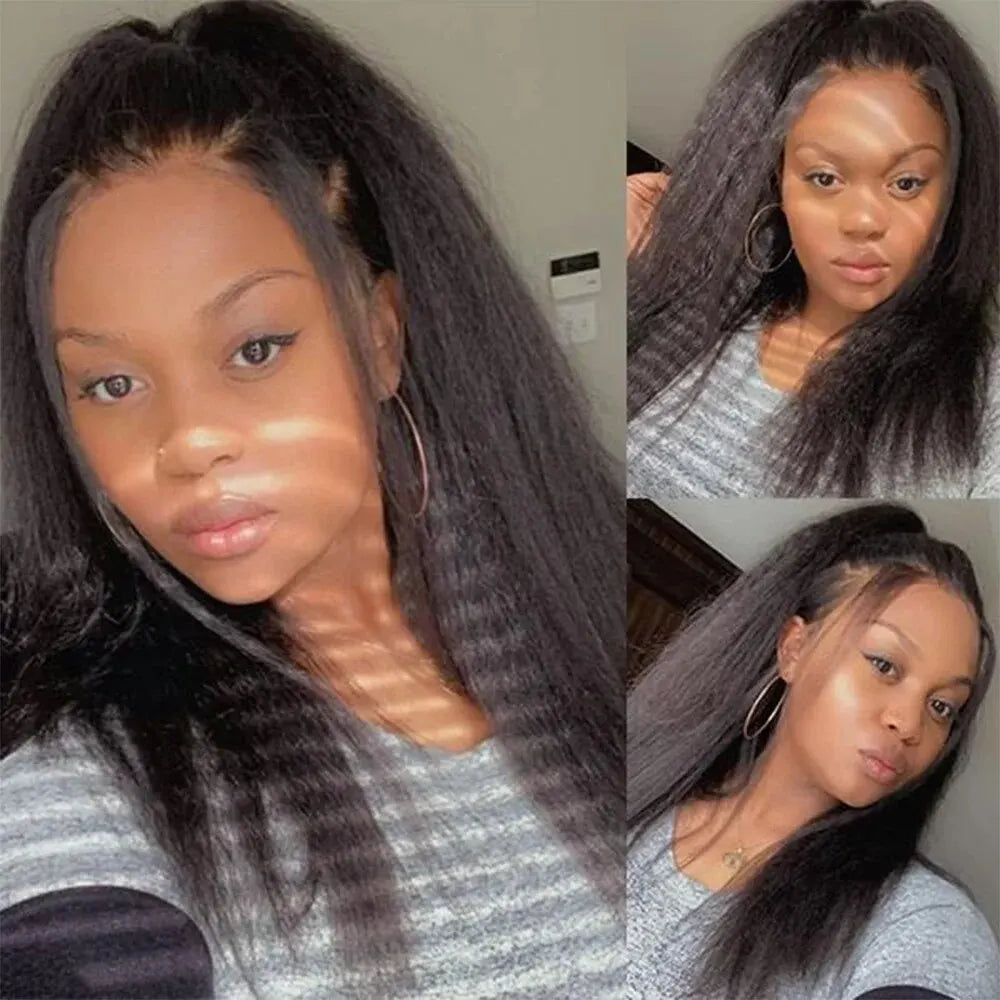 Lace Front Yaki Straight Human Hair
