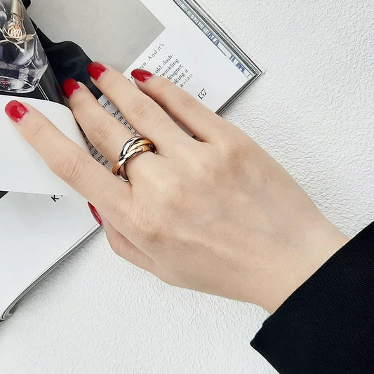 Triple Interlocked Promise Ring
