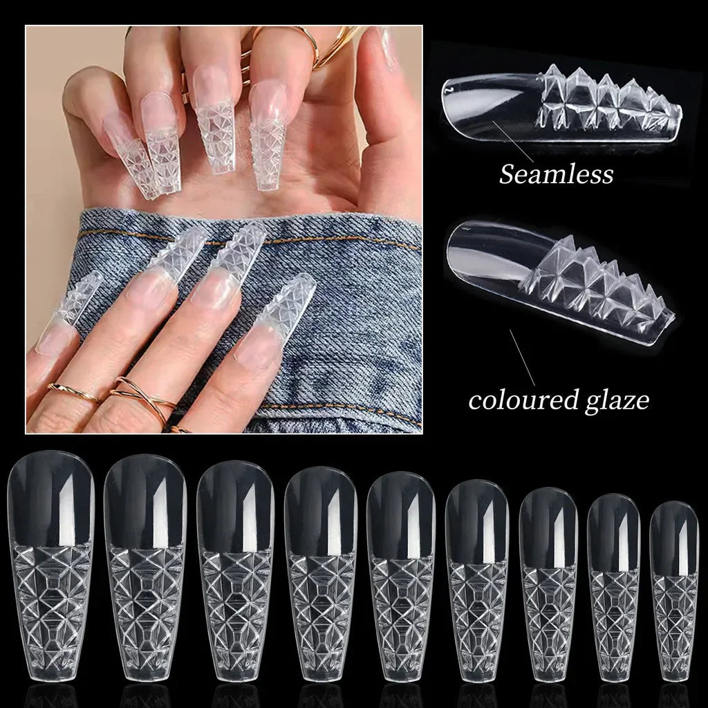 120PCS Press On Glazed Tips