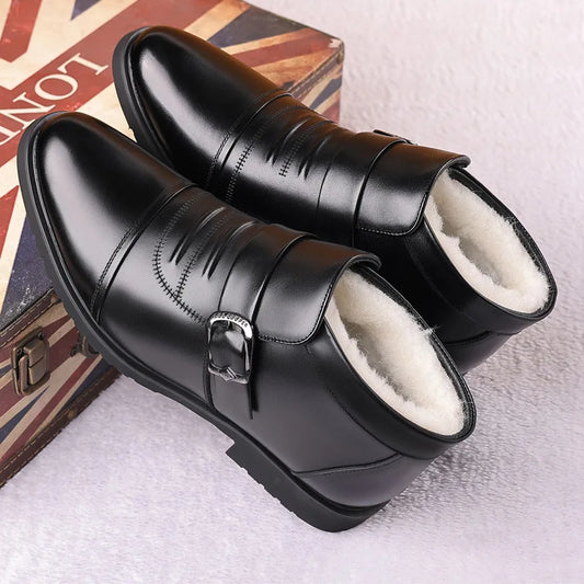 British Style High Top Fur Shoes