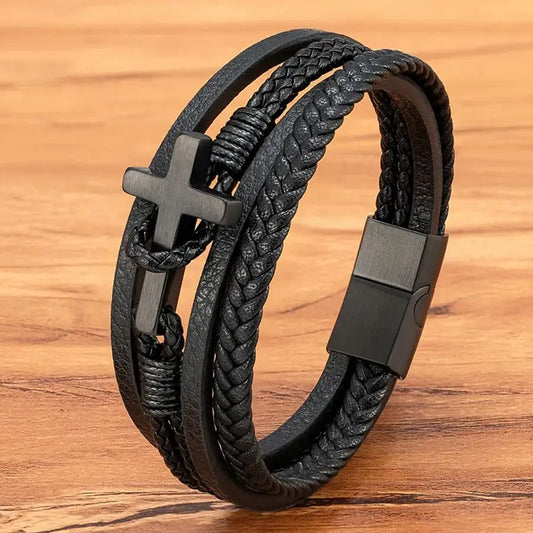 Cross Men's Leather Bracelets