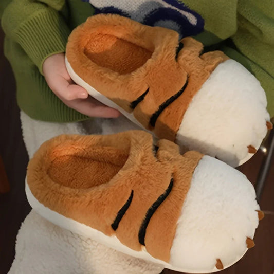 Cute Tiger Claw Fluffy Slippers