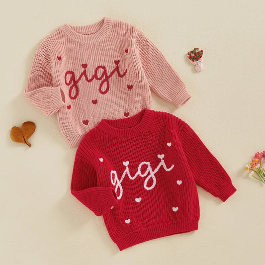 Girls Valentine's Day Long Sleeve Sweater