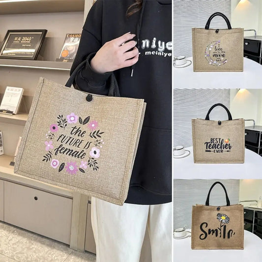 Print Linen Tote Bag