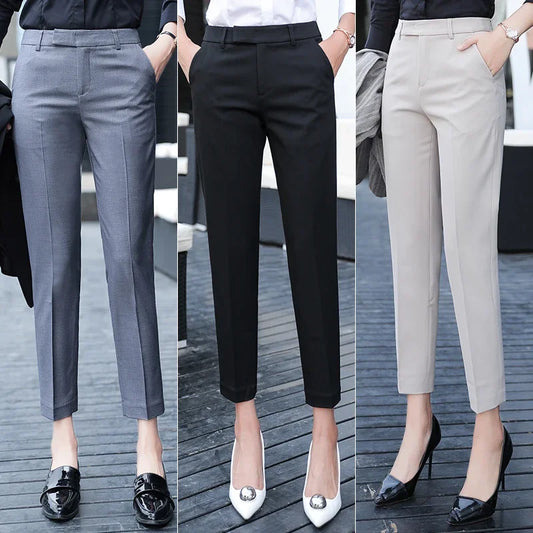 High Waist Casual Straight Pants