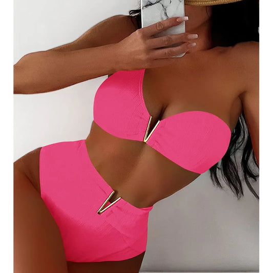 High Waist Brazilian Bikini Set