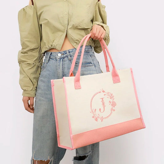 Leaf Letter Colored Canva Handbag