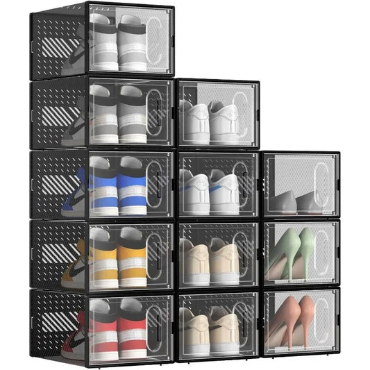 Shoe Storage Box with Magnetic Door