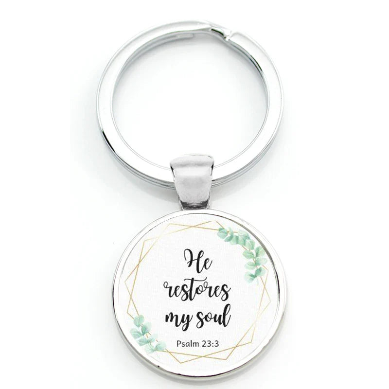 Keychain With Printed Bible Quote