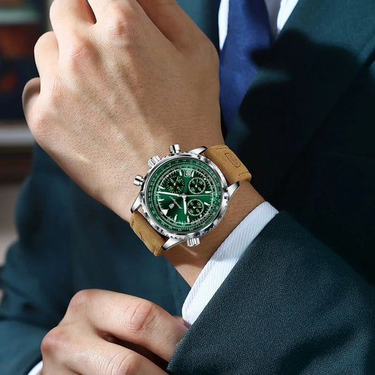Quartz Waterproof Leather Wristwatch