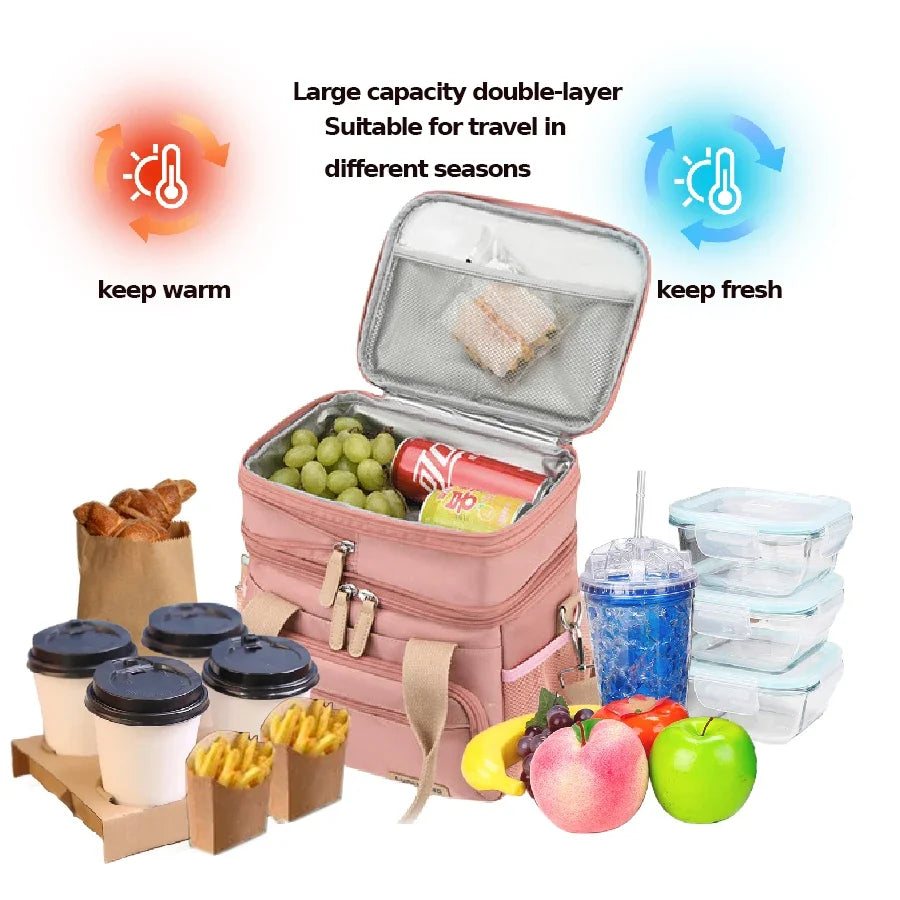 Insulated  Dual Compartment Lunch Box