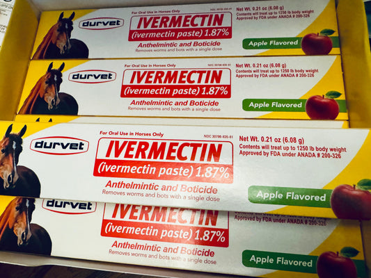 Ivermectin Paste- Horse Wormer 6.08 Grams (3-Pack) + TL Bundles Sticker Included