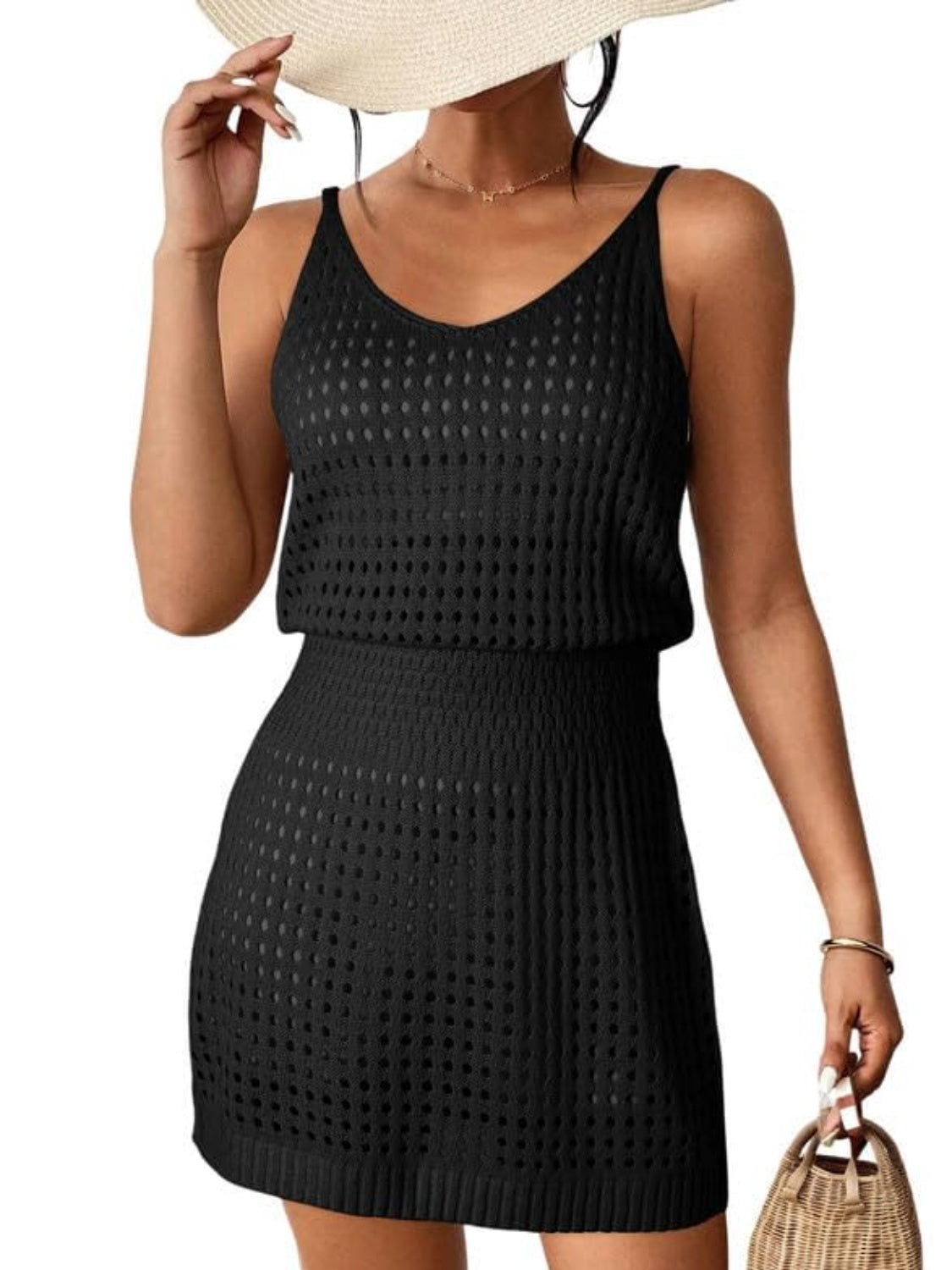 V-Neck Sleeveless Cover Up Dress - MONLANE