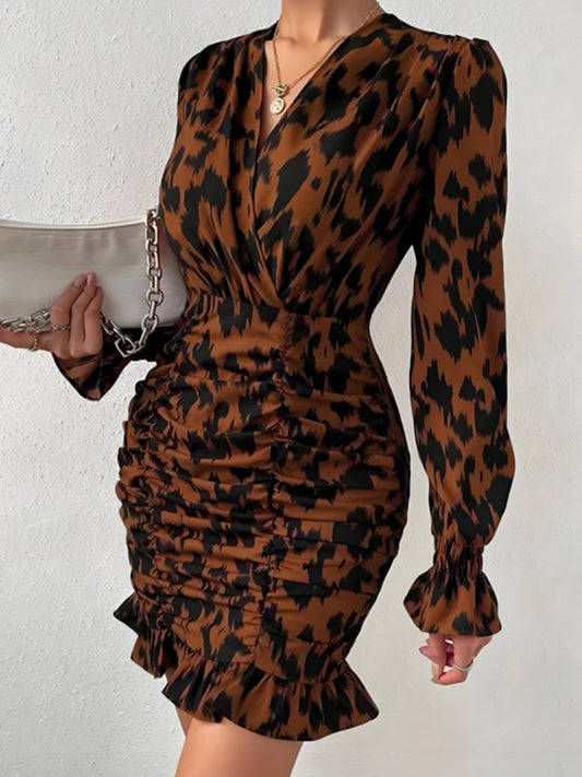 Ruffled Long Sleeve Dress