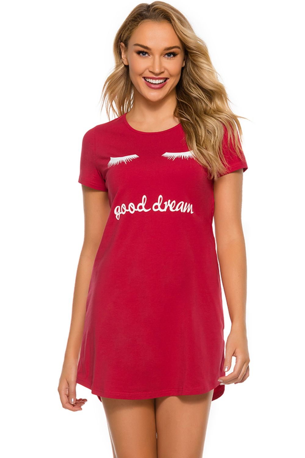 Round Neck Short Sleeve Lounge Dress