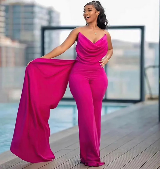 Backless hip hugging jumpsuit