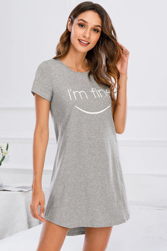 Round Neck Short Sleeve Lounge Dress