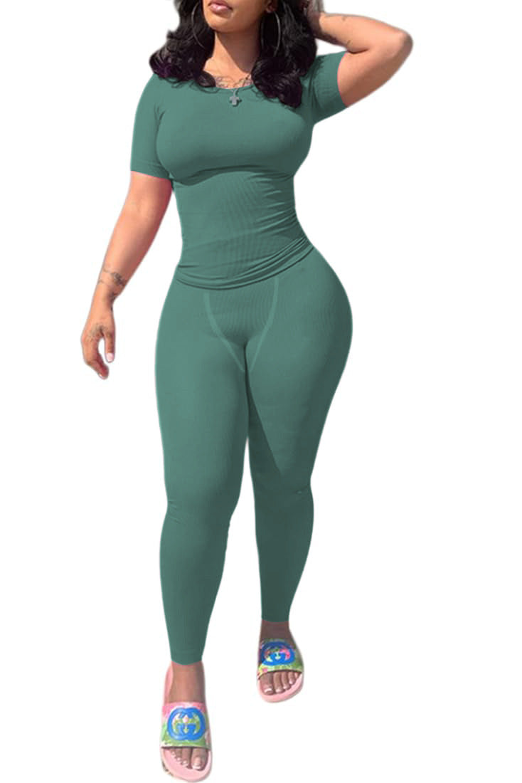 Short sleeved tight pants set