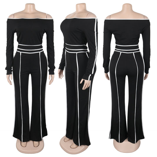 Two Piece High Waisted Wide Leg Pants Set