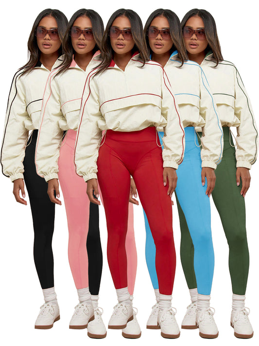 Drawstring Two-Piece Yoga Pants Set