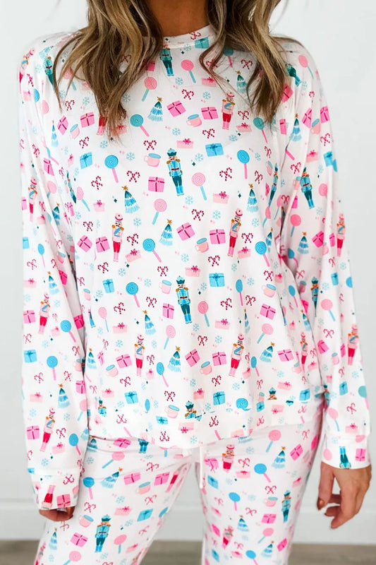 Printed Round Neck Lounge Set