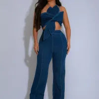 Slim Fit Jeans Two-Piece Denim Set