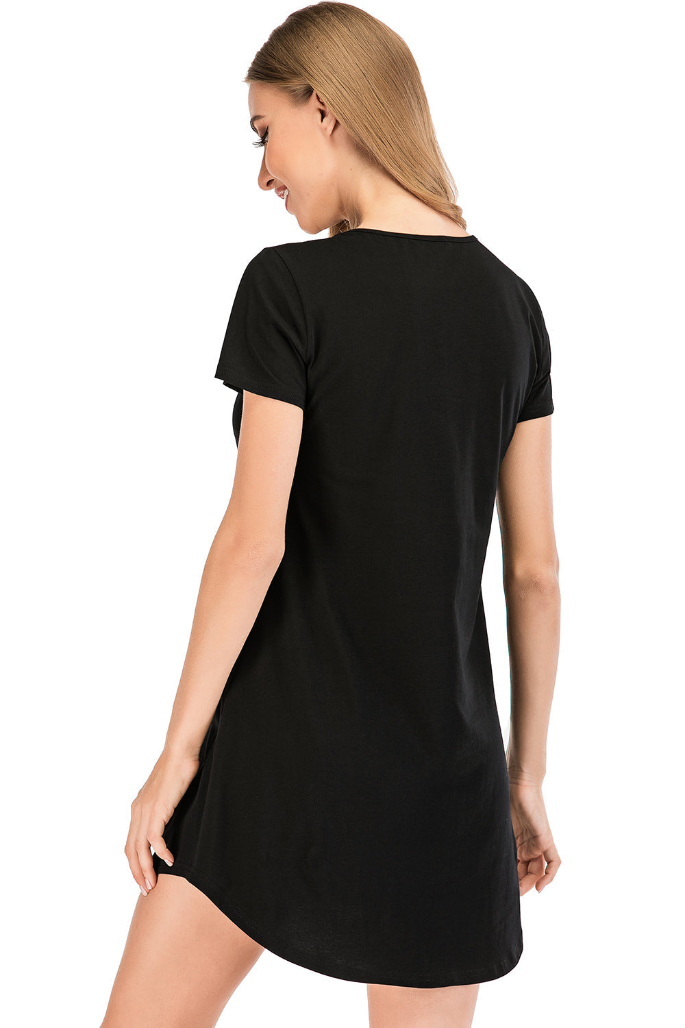 Round Neck Short Sleeve Lounge Dress