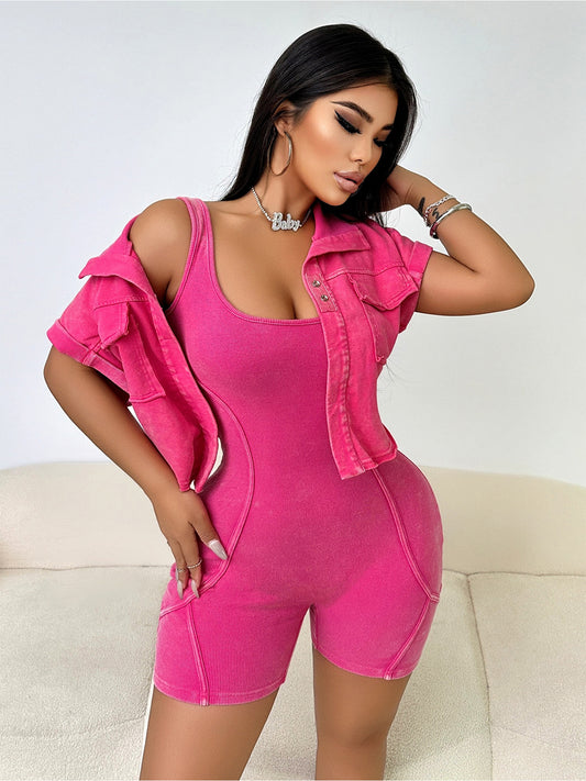 Short Sleeved Jacket Two-Piece Set