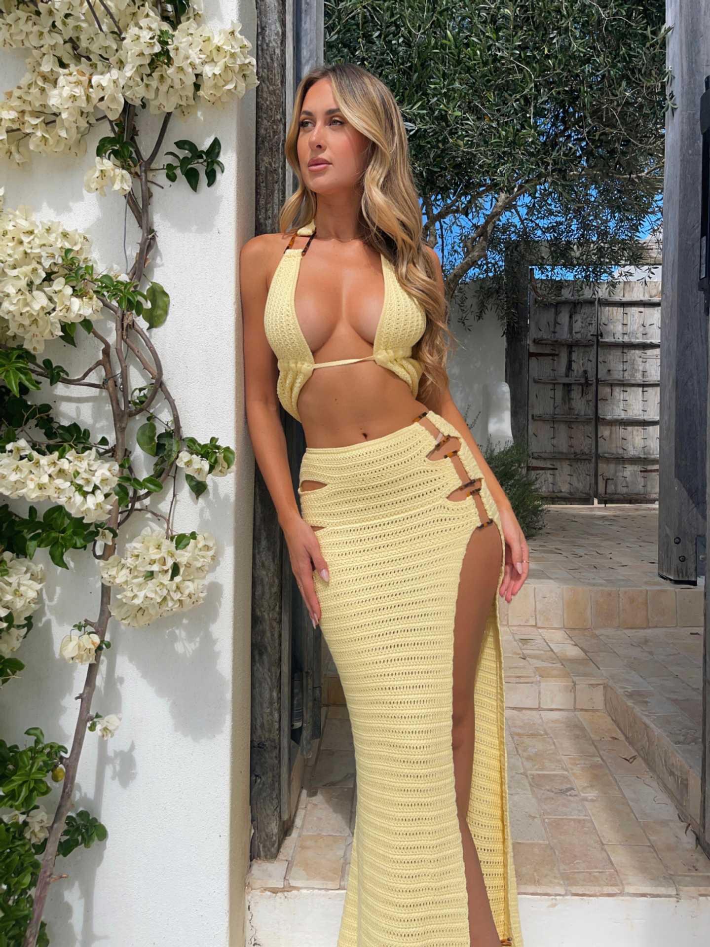 Knitted beach bikini cover up dress
