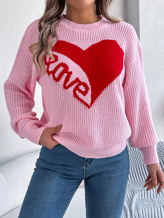 LOVE Heart Dropped Shoulder Sweater