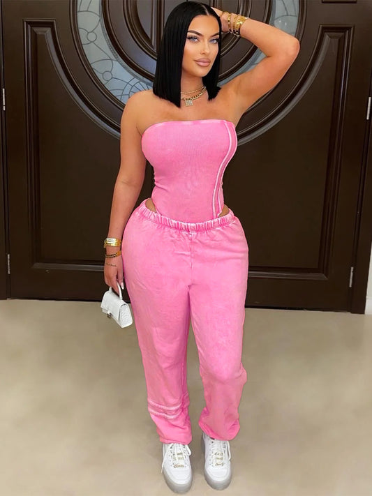 Strapless Slim fitting Two-Piece Jumpsuit