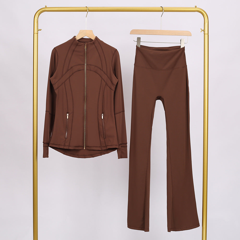 Golden zipper Slim fit  yoga pants set