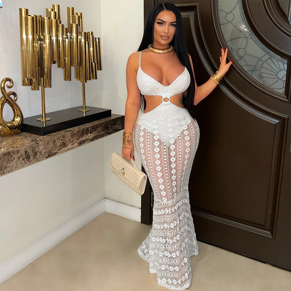 lace see through hip hugging dress