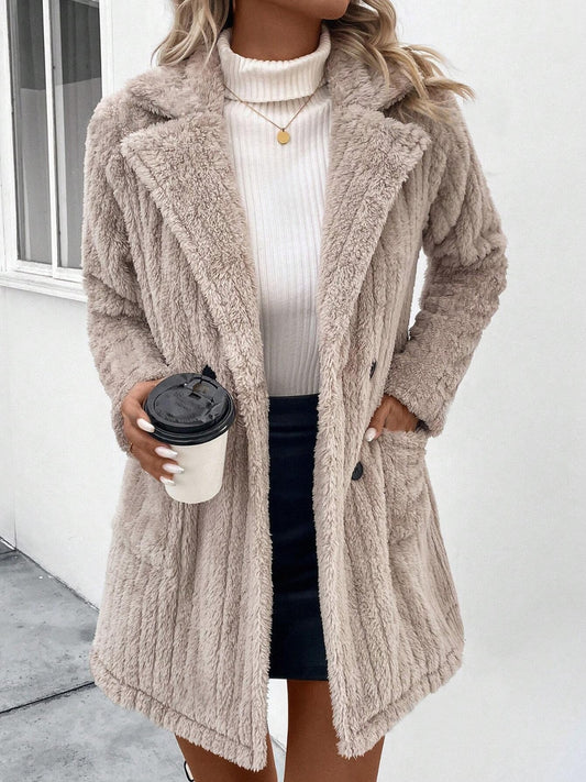 Fuzzy Long Sleeve Coat